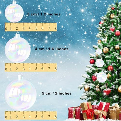 Pink Christmas Iridescent Ornaments Balls - 1.97 Inch, Set of 12