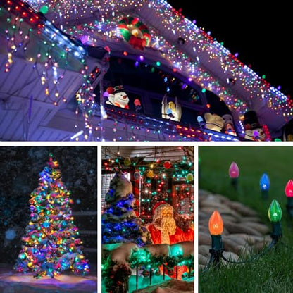 C7 Outdoor Christmas String Lights - 25Ft Multicolor Incandescent