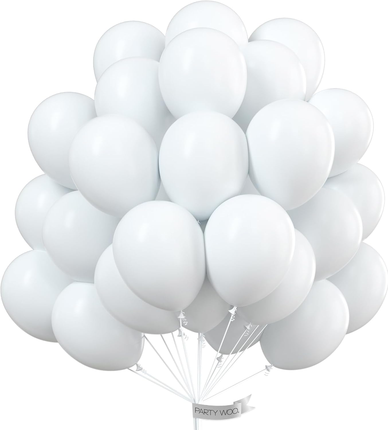 PartyWoo White & Red Balloons - 100 Pack for Festive Celebrations | Perfect for Parties & Events
