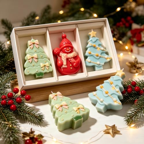 Christmas Snowman & Green Christmas Tree Silicone Molds for DIY Crafts