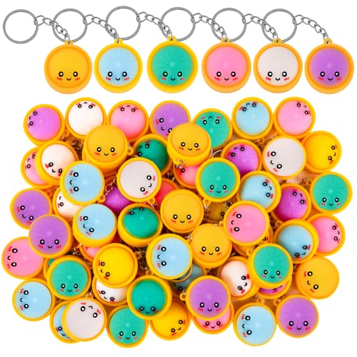 Mini Dumpling Keychains Set - 60 Colorful Food-Themed Bag Charms