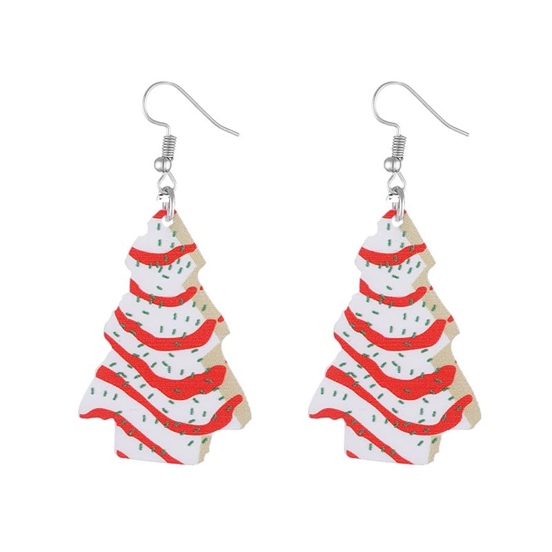 Christmas Earrings for Women - Colorful Santa Claus Tree Gingerbread Ho Ho Ho Dangle - Christmas Tree Variation