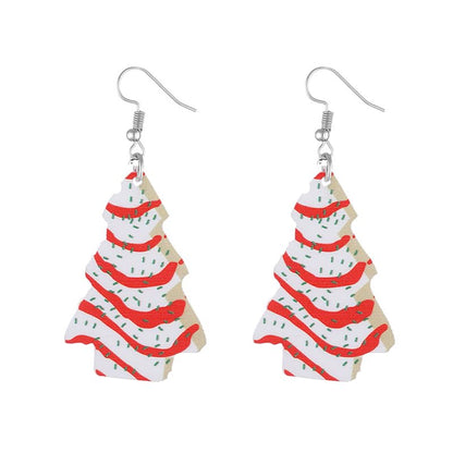 Christmas Earrings for Women - Colorful Santa Claus Tree Gingerbread Ho Ho Ho Dangle - Christmas Tree Variation