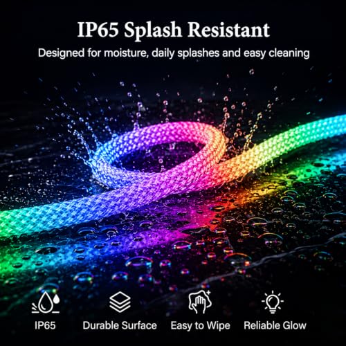 16.4ft Waterproof RGB LED Neon Rope Light with App & Remote Control
