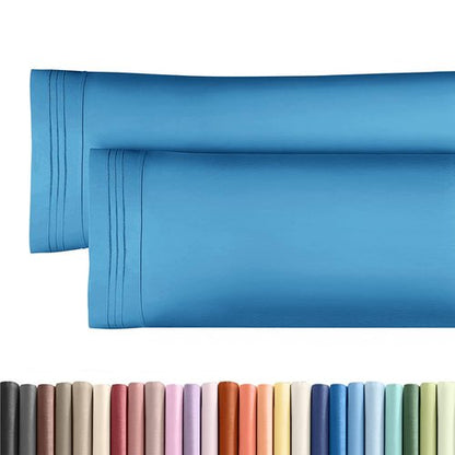 Body Pillowcases Set of 2-20x54 Long Body Pillow Case - Soft Body Pillow Cover for Sleeping & Side Sleepers - Comfy, Breathable & Wrinkle Free - Machine Washable w/Envelope Enclosure (Denim Blue)