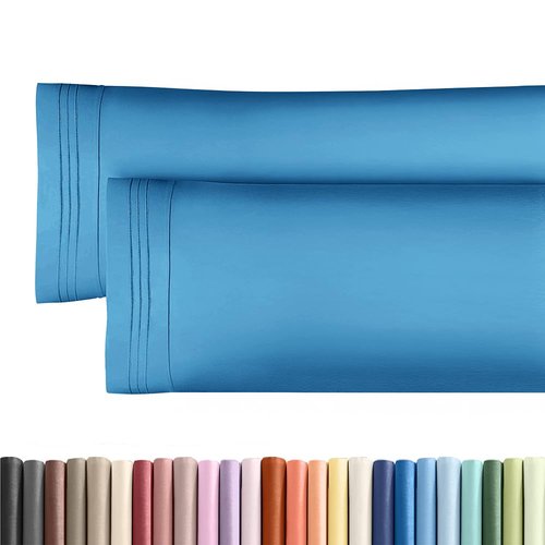 Body Pillowcases Set of 2-20x54 Long Body Pillow Case - Soft Body Pillow Cover for Sleeping & Side Sleepers - Comfy, Breathable & Wrinkle Free - Machine Washable w/Envelope Enclosure (Denim Blue)