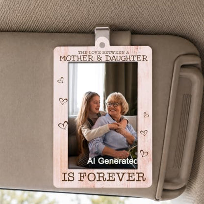 Wooden Car Hanging Picture Frame for Mom & Daughter - Holds 2 Photos