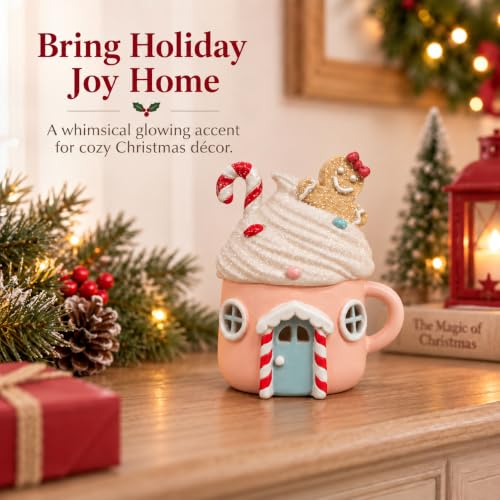 Lighted Gingerbread Cake House Christmas Decor - Resin Tabletop Display