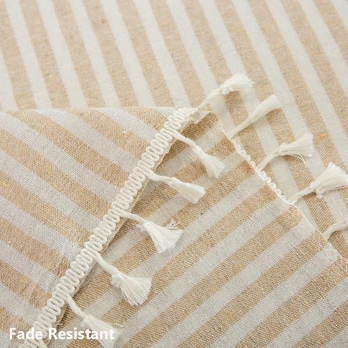 Outdoor Square Tablecloth 70x70 Inch Beige - Waterproof & Heavy Duty