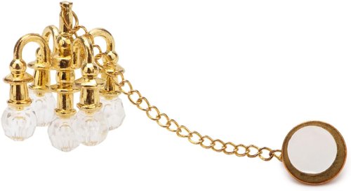 Chrystaline Miniature Chandelier by Dollhouse | 1:12 Scale Luxury 5-Head Pendant Light - Golden Finish