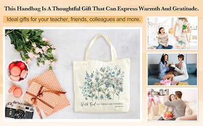 Canvas Tote Bag for Women Wildflowers - Large Capacity Gift Bag