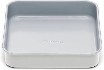 Caraway Non-Stick Ceramic 9” Square Pan - Naturally Slick Coating - Non-Toxic & PTFE Free - Ideal for Brownies & Cakes - Gray
