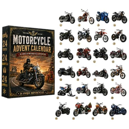2D Motorcycle Advent Calendar with 24 Acrylic Miniatures - Motorcycle Variation