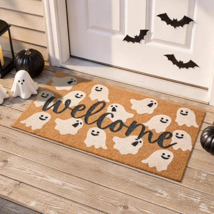 Halloween Ghost Door Mat - 24 x 36 Inch Welcome Mat for Outdoor Entrance