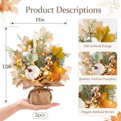 Fall Thanksgiving Table Centerpieces - 2 Pack Fall Decor (Variation of THIS listing)