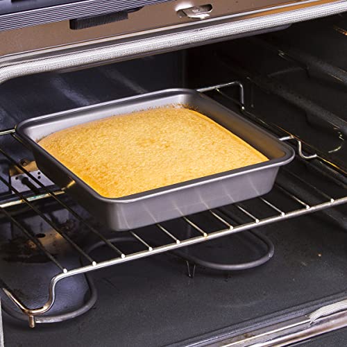 Ecolution Bakeins Cookware Non-Stick Heavy Duty Carbon Steel, Square 9”, Gray