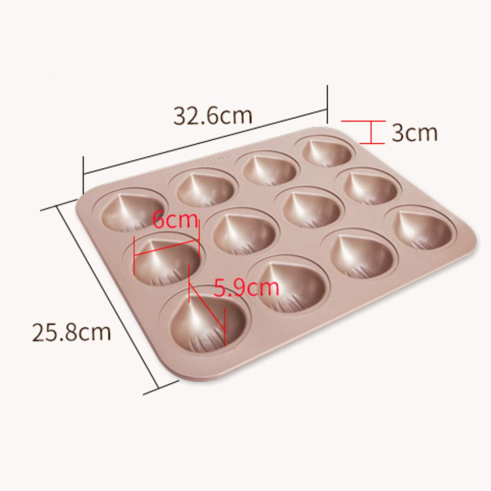 CANDeal Chestnut Muffin Pan for Baking,Nonstick Cupcake Tin 12 Cavity, Novelty Cake Pan, Special Madeleine Muffin Cake Baking Mould,Cheesecake Pans