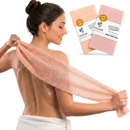 2PCS Exfoliating Washcloth Towels Loofah Sponge Body Scrubber for Shower & Bath