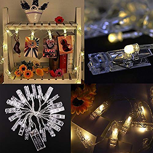 Photo Clip String Lights LED Fairy Lights Battery Operated for Photos & Decor - Warm / 30 LEDs