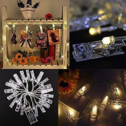 Photo Clip String Lights LED Fairy Lights Battery Operated for Photos & Decor - Warm / 30 LEDs
