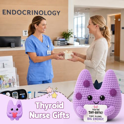 Funny Medical Gift - Crochet Thyroid Plush for Women and Men, Nurse Appreciation