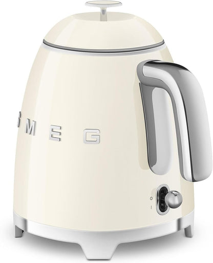 SMEG Mini 50's Retro Electric Kettle - 3 Cup Capacity, Double Wall Design, Cream Color