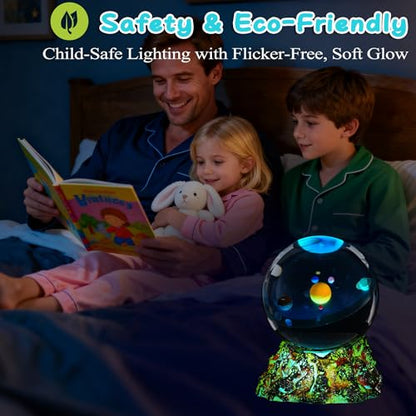 Solar System Model Night Light - Crystal Ball with Remote, 16 Colors, 4 Flashing Modes, Timer, Dimmable - Color 13