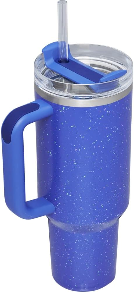 Stanley Quencher H2.0 FlowState 30oz Stainless Steel Vacuum Insulated Tumbler - Deep Iris Speckle, Lid & Straw Included
