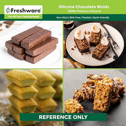 Freshware Silicone Financier Molds - [2PK] 24 Cavity Mini Chocolate Molds, Nonstick Silicone Bakeware for Chocolate, Candy or Wax