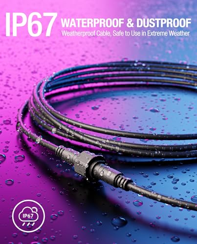 16Ft Weatherproof Extension Cable for Govee Outdoor String Lights - Compatible with H7039 H7037 H7038