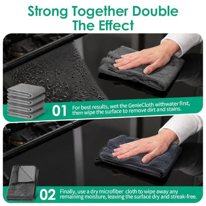 Reusable Microfiber Cleaning Cloths Set for Glass Windows Bathroom Surface