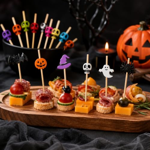 Halloween Skull Cocktail Picks 150-Pack Food & Drink Decorations