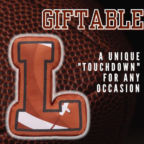 Personalized Football Decor Pillow - Initial J for Men, Coaches, Fans, Bedroom