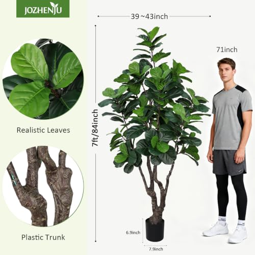 7ft Artificial Fiddle Leaf Fig Tree for Indoor Home Decor - Faux Plant