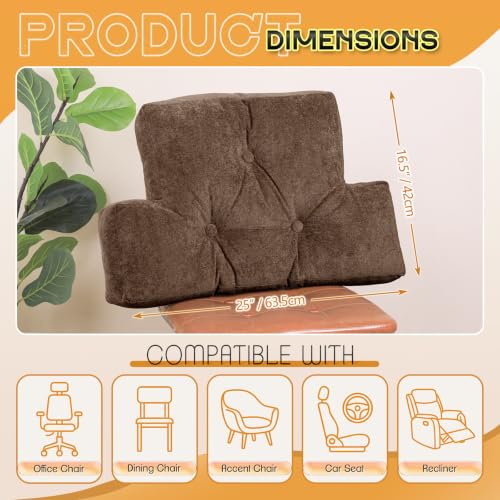 Lumbar Support Pillow for Chair Couch Recliner - Brown