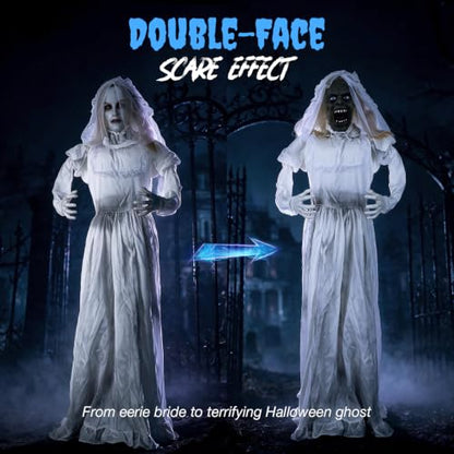 Ghost Bride Halloween Animatronic Decor 5.5FT Outdoor Haunted Display