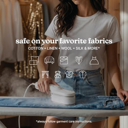 Portable Garment Steamer with Iron Function - Travel Clothes Steamer and Press