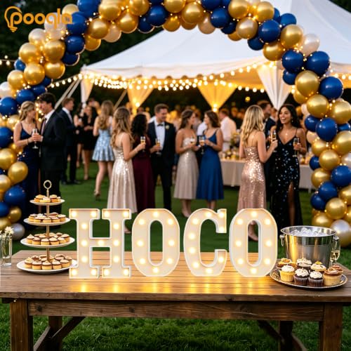 Warm White HOCO Marquee Letters Homecoming Decorations 8.7 Inch Tall