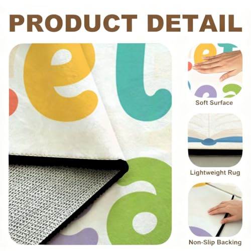 Kids Reading Rug 5x7 Learning Floor Mat Classroom Playroom Non-Slip Carpet