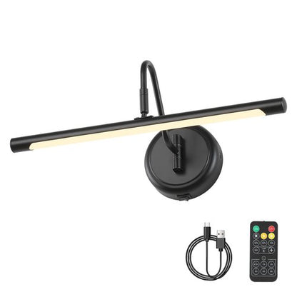 JOOSENLUX Modern Wall Lights Battery Operated Black Wireless Picture Lights for Wall 16.5" Inch Dimmable Under Counter Lights for Kitchen with Swing Arm as Canvas Wall Sconce Light 3000K CRI95+