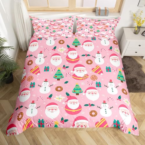 Feelyou Christmas Santa Bedding Set for Kids Twin Snowman Holiday Fun - Variation 05
