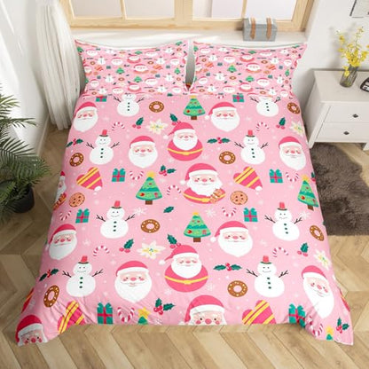 Feelyou Christmas Santa Bedding Set for Kids Twin Snowman Holiday Fun - Variation 05