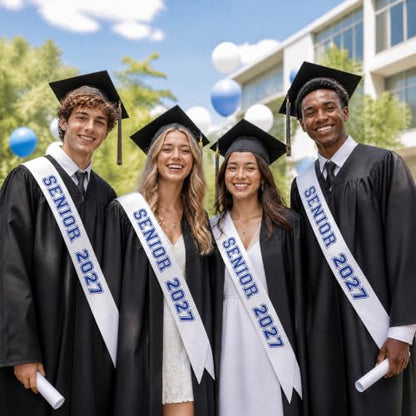 Blue 6PCS Senior Sash 2027 Cheerleader Sash for Graduation Party