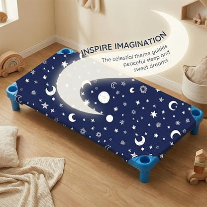 Starry Sky Fitted Cot Sheets for Daycare - 23x52 Inches, Pack of 4