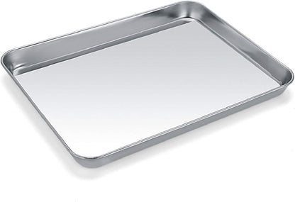 Skiennix Stainless Steel Baking Sheet - Non-Toxic Cookie Tray | 9 x 7 Inch, Easy Clean & Dishwasher Safe