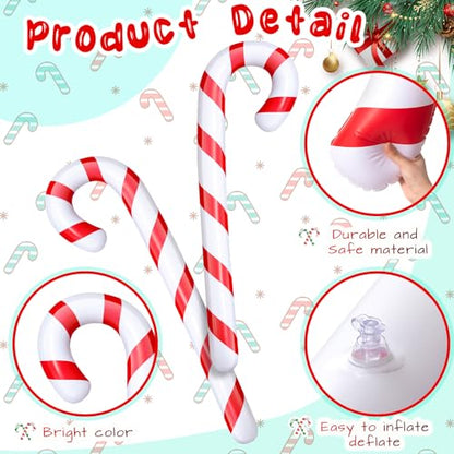 Inflatable Christmas Candy Canes Decoration 5.5 Ft - Red, Set of 4