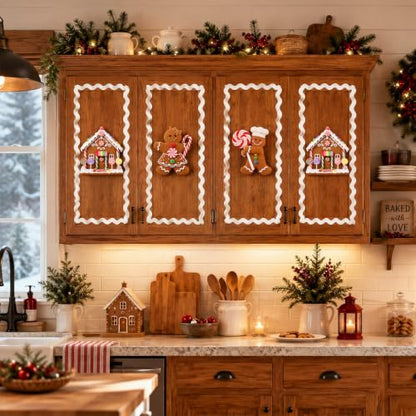 Christmas Gingerbread House Decor Kit for Kitchen & Holiday Display