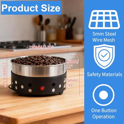 Coffee Bean Cooling Tray with Chaff Collection - Stainless Steel Roasting Cooler for Home Cafe