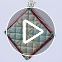 Christmas Quilt Glass Blown Ornament - Handcrafted Holiday Decoration