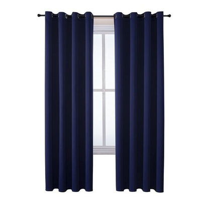 ChrisDowa Grommet Blackout Curtains for Bedroom and Living Room - 2 Panels Set Thermal Insulated Room Darkening Curtains (Navy Blue, 52W x 72L)